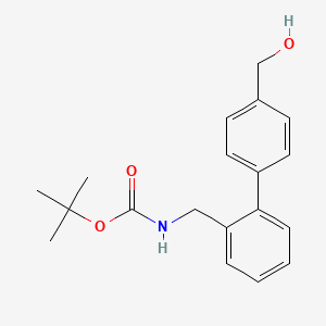 molecular formula C19H23NO3 B8488237 2'-[(t-Butoxycarbonylamino)methyl]-1,1-biphenyl-4-methanol 