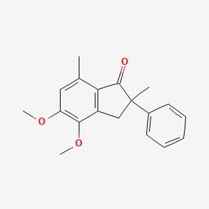 molecular formula C19H20O3 B8488239 4,5-Dimethoxy-2,7-dimethyl-2-phenyl-2,3-dihydro-1H-inden-1-one CAS No. 85524-78-3