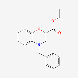 molecular formula C18H19NO3 B8488294 ethyl 4-benzyl-3,4-dihydro-2H-1,4-benzoxazine-2-carboxylate 