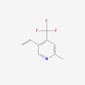 molecular formula C9H8F3N B8488326 Pyridine, 5-ethenyl-2-methyl-4-(trifluoromethyl)- 