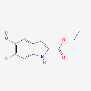 molecular formula C11H10ClNO3 B8488398 6-Chloro-5-hydroxy-1H-indole-2-carboxylic acid ethyl ester 
