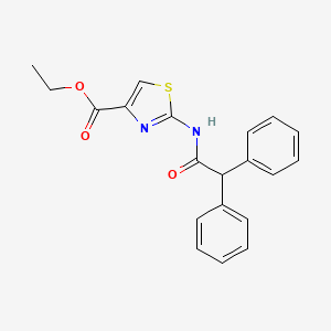 2-Diphenylacetylamino-thiazole-4-carboxylic acid ethyl ester