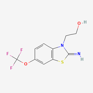 molecular formula C10H9F3N2O2S B8488436 3-(2-Hydroxyethyl)-2-imino-6-trifluoromethoxybenzothiazoline 
