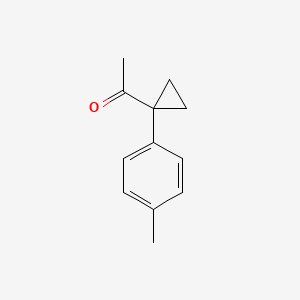 molecular formula C12H14O B8488444 1-[1-(4-Methylphenyl)cyclopropyl]ethanone 