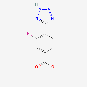 molecular formula C9H7FN4O2 B8488476 3-fluoro-4-(1H-tetrazol-5-yl)-benzoic acid methyl ester 