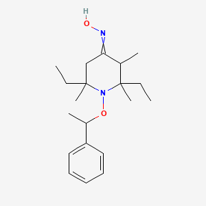 molecular formula C20H32N2O2 B8488498 N-[2,6-Diethyl-2,3,6-trimethyl-1-(1-phenylethoxy)piperidin-4-ylidene]hydroxylamine CAS No. 478697-26-6