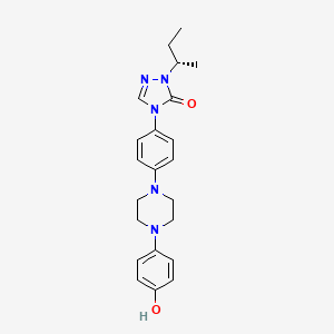B8488559 2,4-Dihydro-4-(4-(4-(4-hydroxyphenyl)-1-piperazinyl)phenyl)-2-((1S)-1-methylpropyl)-3H-1,2,4-triazol-3-one CAS No. 125235-31-6