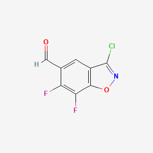 molecular formula C8H2ClF2NO2 B8488642 3-Chloro-6,7-difluorobenzo[d]isoxazole-5-carbaldehyde 