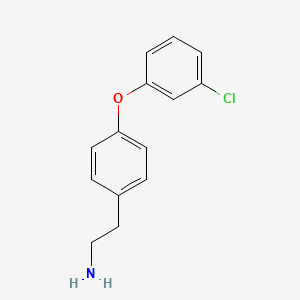 molecular formula C14H14ClNO B8488648 2-[4-(3-Chlorophenoxy)phenyl]ethylamine 