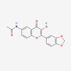 N-[2-(1,3-benzodioxol-5-yl)-3-hydroxy-4-oxochromen-6-yl]acetamide