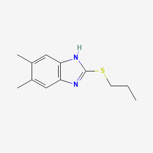 molecular formula C12H16N2S B8488726 2-Propylthio-5,6-dimethylbenzimidazole 
