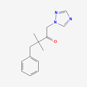 molecular formula C14H17N3O B8488766 3,3-Dimethyl-4-phenyl-1-(1H-1,2,4-triazol-1-yl)butan-2-one CAS No. 84106-26-3