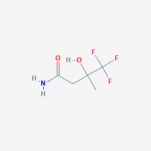 molecular formula C5H8F3NO2 B8488817 4,4,4-Trifluoro-3-hydroxy-3-methylbutyramide 