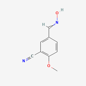 molecular formula C9H8N2O2 B8488818 5-[(Hydroxyimino)methyl]-2-methoxybenzonitrile 