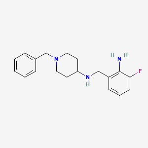 molecular formula C19H24FN3 B8488894 4-Piperidinamine,n-[(2-amino-3-fluorophenyl)methyl]-1-(phenylmethyl)- 
