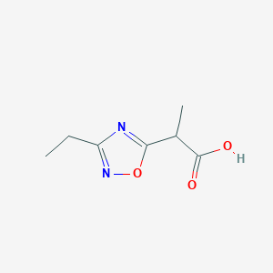 molecular formula C7H10N2O3 B8489004 2-(3-Ethyl-1,2,4-oxadiazol-5-yl)propanoic acid 