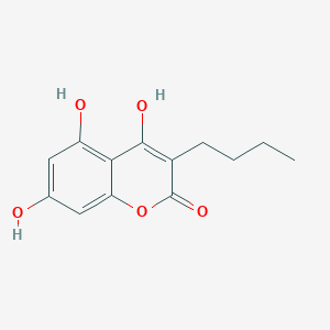 molecular formula C13H14O5 B8489055 3-Butyl-4,5,7-trihydroxy-2H-1-benzopyran-2-one CAS No. 22065-14-1