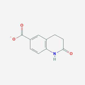 molecular formula C10H8NO3- B8489095 3,4-Dihydrocarbostyril-6-carboxylate 