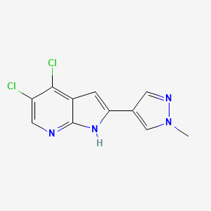 molecular formula C11H8Cl2N4 B8489119 4,5-dichloro-2-(1-methyl-1H-pyrazol-4-yl)-1H-pyrrolo[2,3-b]pyridine 