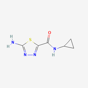 molecular formula C6H8N4OS B8489225 5-amino-N-cyclopropyl-1,3,4-thiadiazole-2-carboxamide 