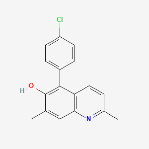 molecular formula C17H14ClNO B8489234 5-(4-Chlorophenyl)-2,7-dimethylquinolin-6-ol 