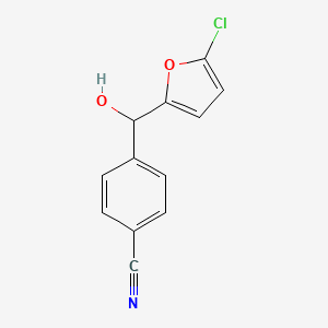 molecular formula C12H8ClNO2 B8489268 4-((5-Chloro-furan-2-yl)-hydroxy-methyl)-benzonitrile 