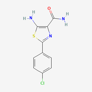 molecular formula C10H8ClN3OS B8489329 2-(4-Chlorophenyl)-5-aminothiazole-4-carboxamide 
