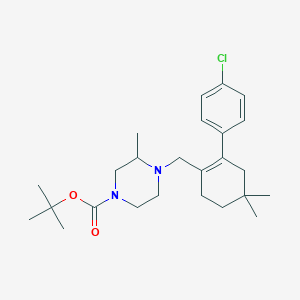 molecular formula C25H37ClN2O2 B8489334 Tert-butyl 4-((2-(4-chlorophenyl)-4,4-dimethylcyclohex-1-enyl)methyl)-3-methylpiperazine-1-carboxylate 