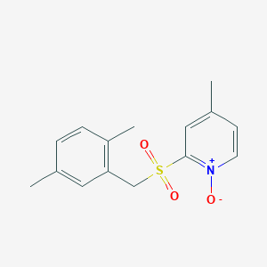 molecular formula C15H17NO3S B8489402 2-[(2,5-Dimethylphenyl)methylsulfonyl]-4-methylpyridine 1-oxide CAS No. 81167-93-3