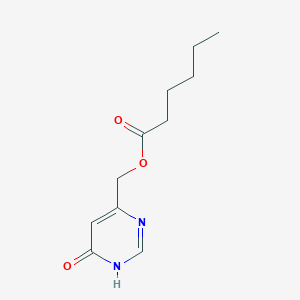 molecular formula C11H16N2O3 B8489431 Hexanoic acid 6-hydroxy-pyrimidin-4-ylmethyl ester 