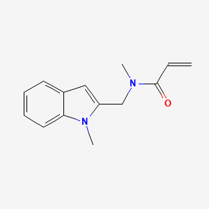 molecular formula C14H16N2O B8489438 N-Methyl-N-[(1-methyl-2-indolyl)methyl]acrylamide 