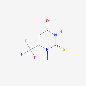 molecular formula C6H5F3N2OS B8489466 1-Methyl-2-sulfanylidene-6-(trifluoromethyl)-2,3-dihydropyrimidin-4(1H)-one CAS No. 88191-89-3