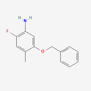 molecular formula C14H14FNO B8489573 5-Benzyloxy-2-fluoro-4-methylaniline 
