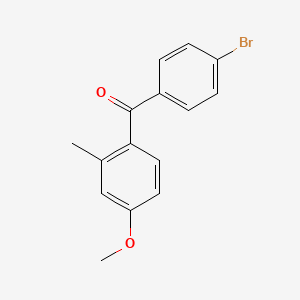 molecular formula C15H13BrO2 B8489636 (4-Bromophenyl)[2-methyl-4-(methyloxy)phenyl]methanone 