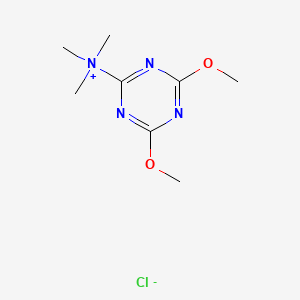 molecular formula C8H15ClN4O2 B8489669 4,6-Dimethoxy-N,N,N-trimethyl-1,3,5-triazin-2-aminium chloride CAS No. 87024-55-3