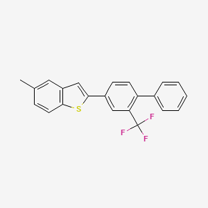 molecular formula C22H15F3S B8489680 5-Methyl-2-[2-(trifluoromethyl)[1,1'-biphenyl]-4-yl]-1-benzothiophene CAS No. 820241-13-2
