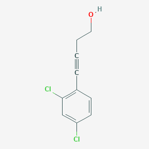 molecular formula C10H8Cl2O B8489775 4-(2,4-Dichlorophenyl)-3-butyn-1-ol 
