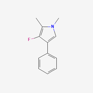 molecular formula C12H12FN B8489819 3-Fluoro-1,2-dimethyl-4-phenyl-pyrrole 