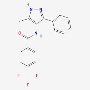 N-(5-methyl-3-phenyl-1H-pyrazol-4-yl)-4-(trifluoromethyl)benzamide