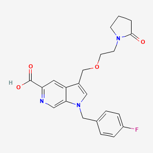 1h-Pyrrolo[2,3-c]pyridine-5-carboxylic acid,1-[(4-fluorophenyl)methyl]-3-[[2-(2-oxo-1-pyrrolidinyl)ethoxy]methyl]-