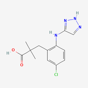 3-(2-((2H-1,2,3-Triazol-4-yl)amino)-5-chlorophenyl)-2,2-dimethylpropanoic acid