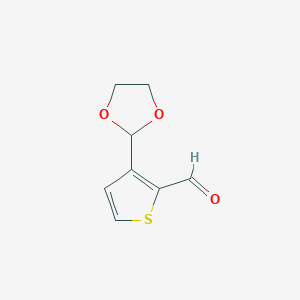 molecular formula C8H8O3S B084900 3-(1,3-Dioxolan-2-yl)thiophene-2-carbaldehyde CAS No. 13250-83-4