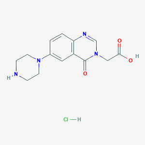 molecular formula C14H17ClN4O3 B8490021 (4-Oxo-6-piperazin-1-YL-4H-quinazolin-3-YL)-acetic acid hydrochloride 
