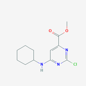 molecular formula C12H16ClN3O2 B8490201 Methyl 2-chloro-6-(cyclohexylamino)pyrimidine-4-carboxylate 