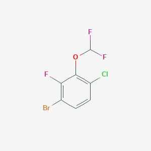 molecular formula C7H3BrClF3O B8490212 1-Bromo-4-chloro-2-fluoro-3-difluoromethoxybenzene 