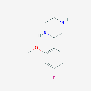 molecular formula C11H15FN2O B8490243 2-(4-Fluoro-2-methoxyphenyl)piperazine 