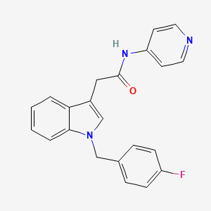 molecular formula C22H18FN3O B8490278 1H-Indole-3-acetamide, 1-[(4-fluorophenyl)methyl]-N-4-pyridinyl- CAS No. 176204-36-7