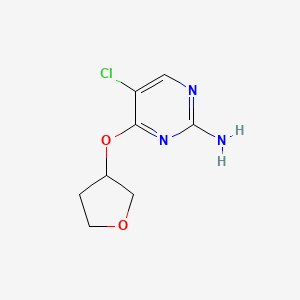 molecular formula C8H10ClN3O2 B8490280 5-Chloro-4-((tetrahydrofuran-3-yl)oxy)pyrimidin-2-amine 