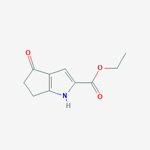 molecular formula C10H11NO3 B8490290 Ethyl 4-oxo-1,4,5,6-tetrahydrocyclopenta[b]pyrrole-2-carboxylate 