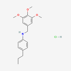 molecular formula C19H26ClNO3 B8490291 4-n-Propyl-N-(3,4,5-trimethoxybenzyl)aniline Hydrochloride CAS No. 151222-06-9
